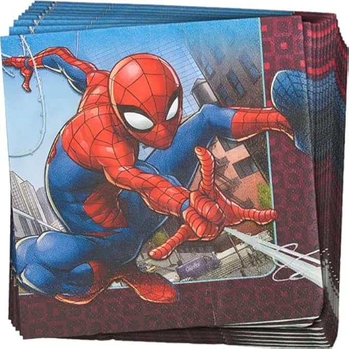 511860 SPIDER-MAN "WEBBED WONDERLUNCHEON NAPKINS, 16 PCS, PARTY FAVOR - Image 1